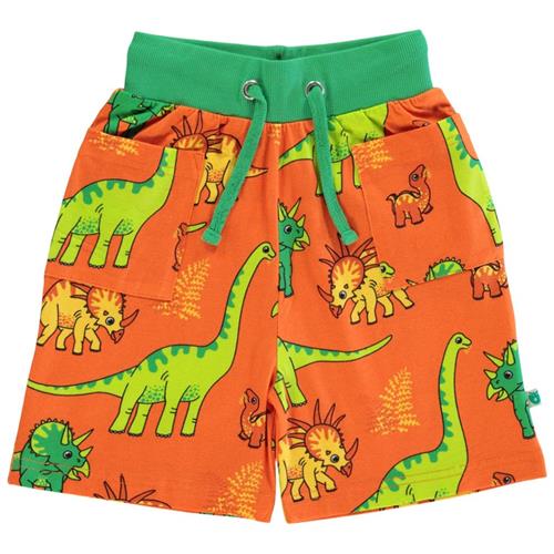 Se Småfolk Mønstret Sweatshorts Med Dinosauruser Orange | Orange | 3-4 years ved Babyshop