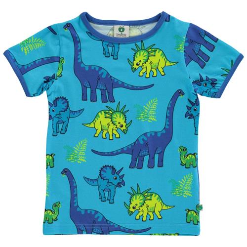 Småfolk Mønstret T-shirt Med Dinosauruser Blue Atoll | Blå | 3-4 years