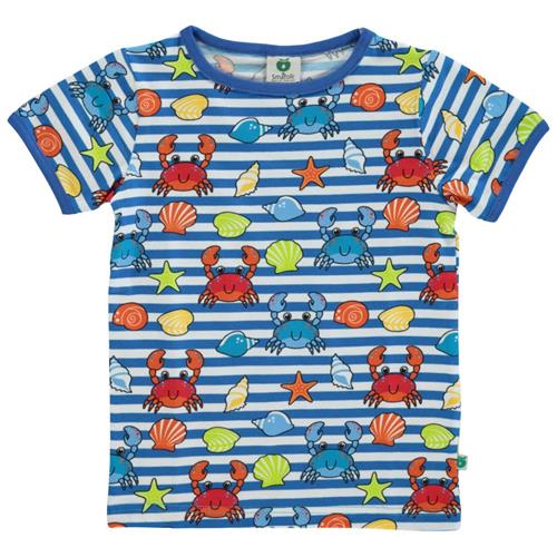 Småfolk Mønstret T-shirt Med Krabber Brilliant Blue | Blå | 7-8 years