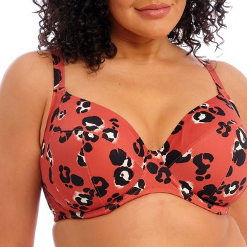 Elomi Kotiya Underwire Plunge Bikini Top Orange/Sort F 90 Dame