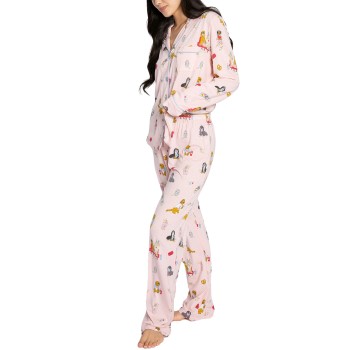 Se PJ Salvage Playful Prints Long Pyjamas Rosa Mønster  Large Dame ved Timarco