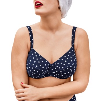 Rosa Faia Blue Dots Luna Big Cup Bikini Bra Marineblå F 38 Dame