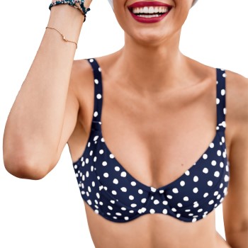 Rosa Faia Blue Dots Luna Bikini Bra Marineblå D 38 Dame