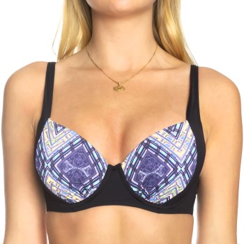 Sunseeker Tribe Attack Underwire Bikini Bra Sort mønstret D 38 Dame