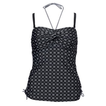 Wiki Santa Teresa Tankini Top Sort mønstret E 80 Dame