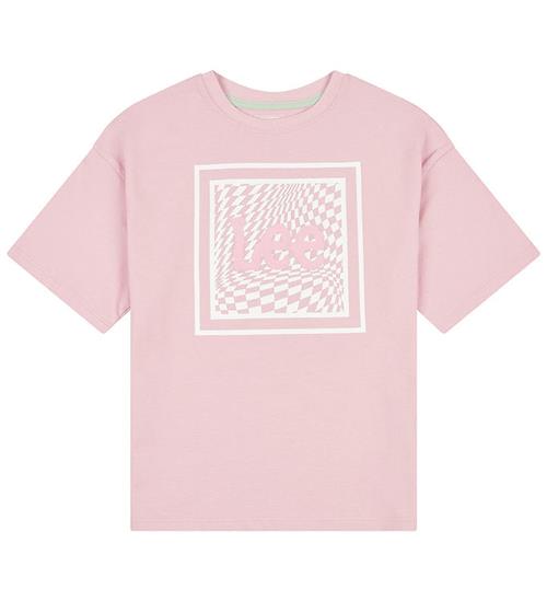 Se Lee Lee T-Shirt - Check Graphic - Pink Nectar ved KidsWorld