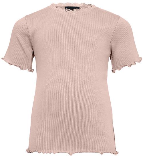 Se Sofie Schnoor Sofie Schnoor T-shirt - Rib - Light Rose ved KidsWorld