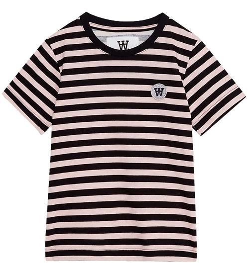 Wood Wood T-Shirt - Ola - Pink/Black Stripes