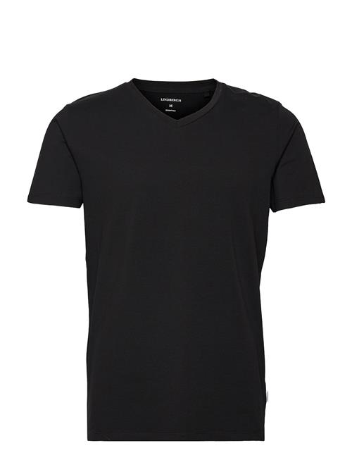 Se Lindbergh Mens Stretch V-Neck Tee S/S Lindbergh Black ved Booztlet