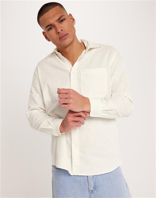 Woodbird WBYuzo Linen Shirt Hverdagsskjorter Hvid