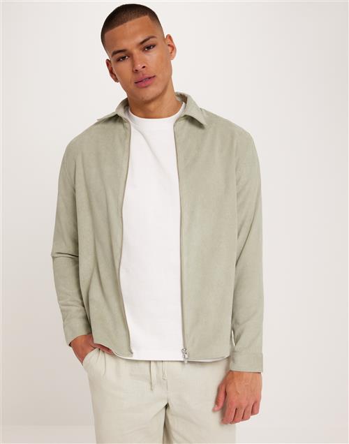 Ciszere Aden cord zip Skjortejakker Light Green