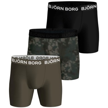 Björn Borg 3P Performance Boxer 1729 Grøn Mønster polyester X-Large Herre