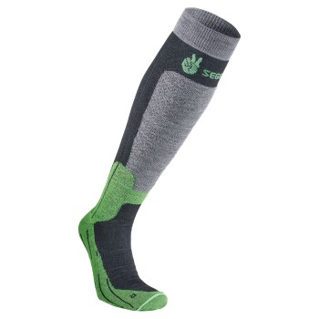 Seger Strømper Byggmark Mid Compression Sock Sort/Grøn Str 46/48