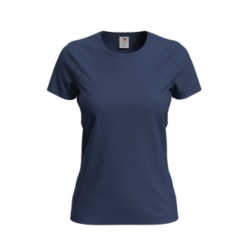 Se Stedman Comfort-T Crew Neck T-shirt Marineblå bomuld Medium Dame ved Timarco