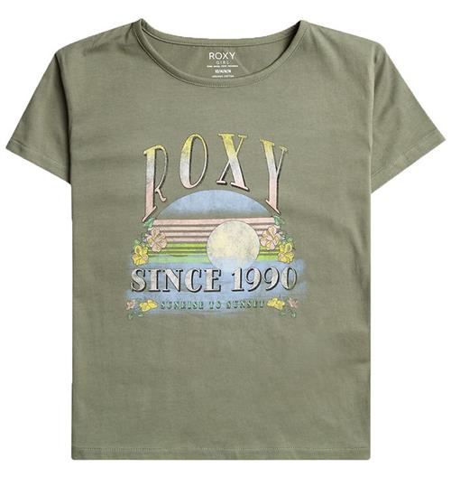 Se Roxy Roxy T-shirt - Purple Hearts - Agave Green ved KidsWorld