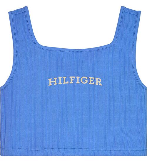 Tommy Hilfiger Tommy Hilfiger Top - Cropped - Rib - Blue Spell m. Hvid