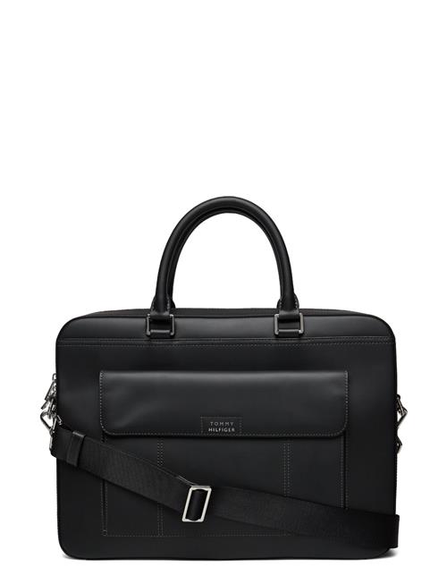 Tommy Hilfiger Th Spw Leather Computer Bag Tommy Hilfiger Black