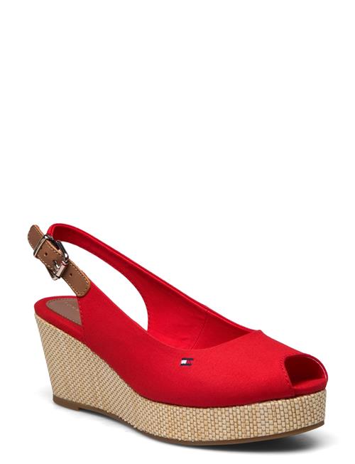 Se Tommy Hilfiger Iconic Elba Sling Back Wedge Tommy Hilfiger Red ved Booztlet