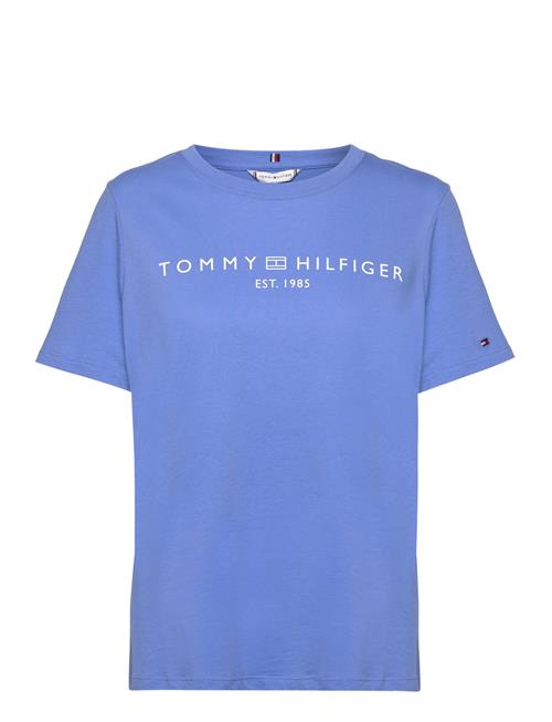 Se Tommy Hilfiger Reg Corp Logo C-Nk Ss Tommy Hilfiger Blue ved Booztlet