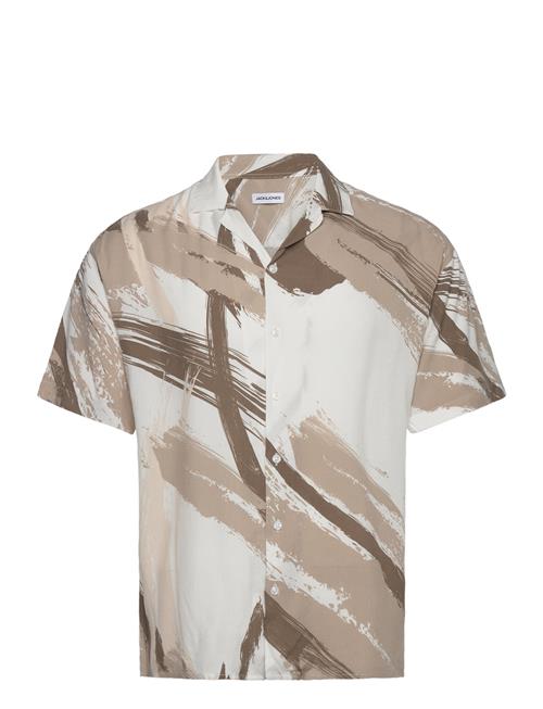 Jack & Jones Jjjeff Abstract Print Resort Shirt Ss Jack & J S Beige