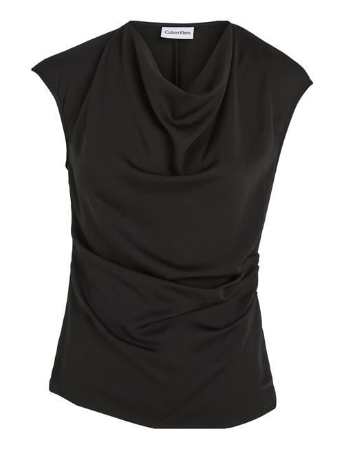 Calvin Klein Recycled Cdc Draped Top Calvin Klein Black