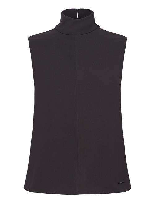 Calvin Klein Structure Twll Ns Mock Neck Top Calvin Klein Black