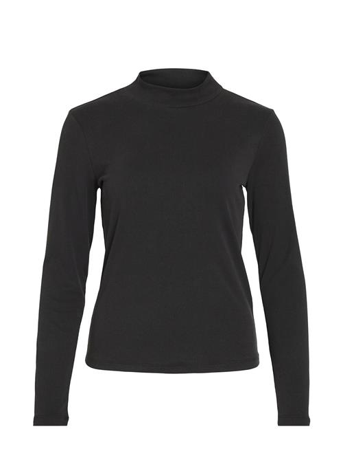 Vila Vilullu Rollneck Rib L/S Top - Noos Vila Black