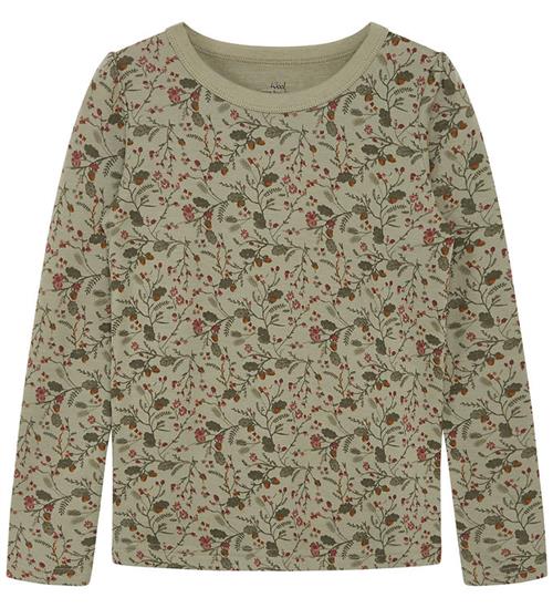 Hust and Claire Bluse - Uld/Bambus - Abbelin-HC - Seagrass m. Bl