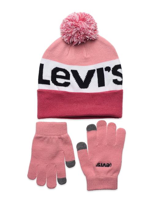 Se Levi's Levi's® Beanie And Gloves Set Levi's Pink ved Booztlet