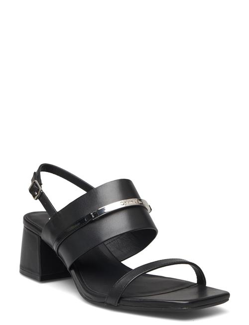 Se Calvin Klein Heel Sandal 45 Met Bar Lth Calvin Klein Black ved Booztlet