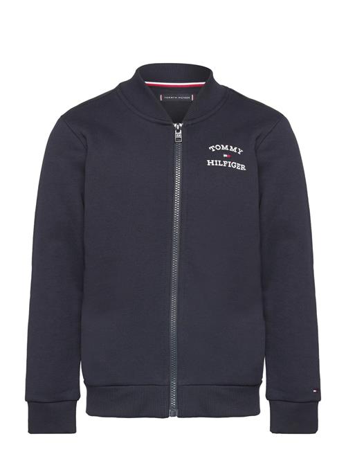 Se Tommy Hilfiger Th Logo Zip Trough Sweatshirt Tommy Hilfiger Navy ved Booztlet