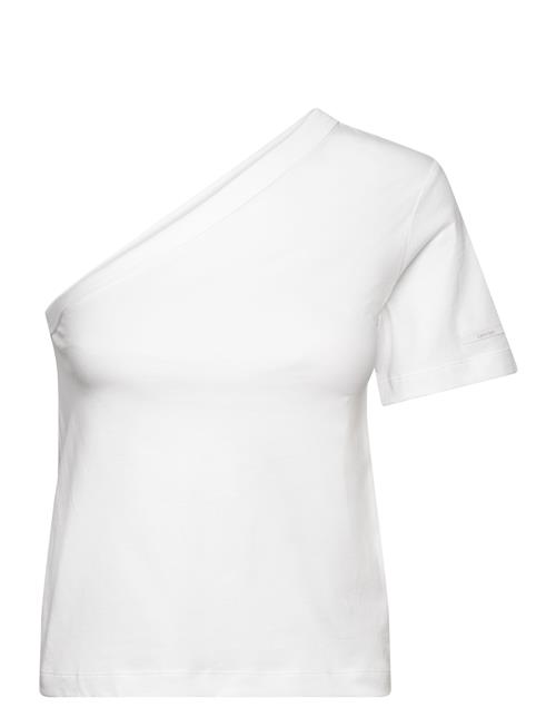 Calvin Klein Smooth Cotton Shoulder Top Calvin Klein White