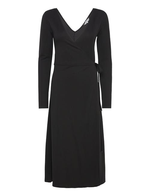 F&F Wrap Midi Dress Ls Tommy Hilfiger Black