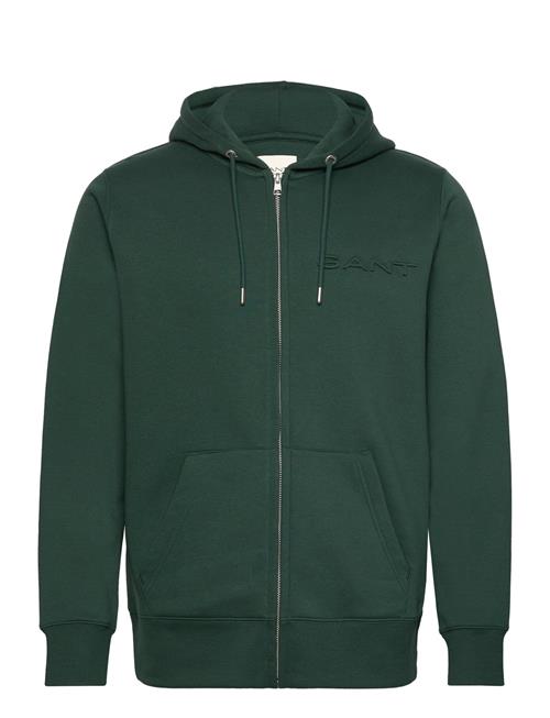 GANT Embossed Full Zip Hoodie GANT Green