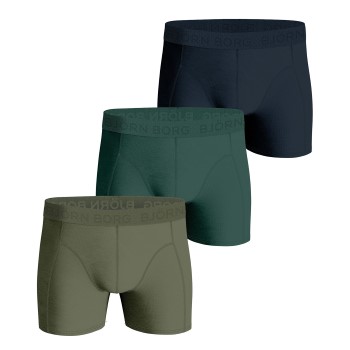 Björn Borg 3P Cotton Stretch Boxer 1565 Blå/Grøn bomuld Medium Herre