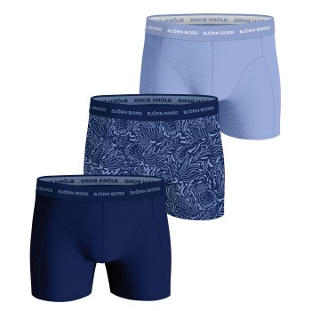 Björn Borg 3P Cotton Stretch Boxer 1565 Blå/Lyseblå bomuld Small Herre