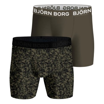 Björn Borg 2P Performance Boxer 1727 Grøn Mønster polyester Large Herre