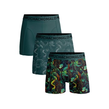 Muchachomalo 3P Cotton Stretch Boxer Grøn Mønster bomuld Large Herre