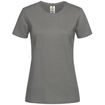 Se Stedman Classic T Organic Women Crew Neck Mørkgrå  økologisk bomuld X-Small Dame ved Timarco