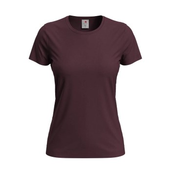 Se Stedman 4P Classic Women T-shirt Mørkrørd bomuld Small Dame ved Timarco