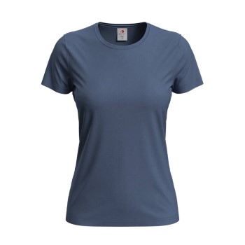 Stedman Classic Women T-shirt Denimblå bomuld Small Dame