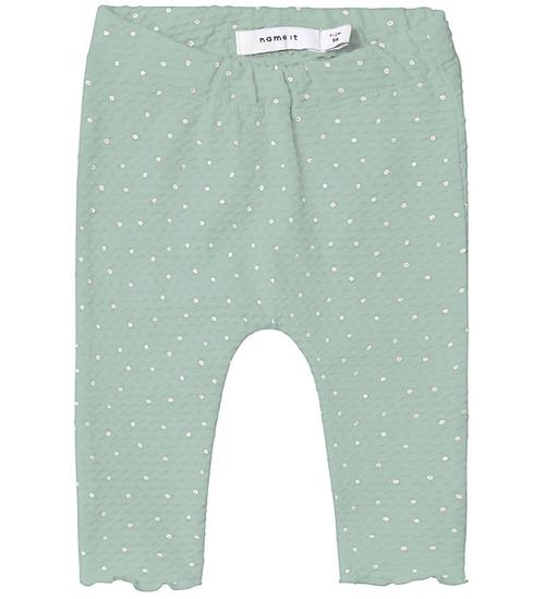 Se Name It Leggings - NbfHadot - Silt Green m. Struktur ved KidsWorld