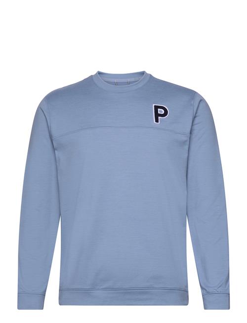 Se PUMA Golf Cloudspun Patch Crewneck PUMA Golf Blue ved Booztlet