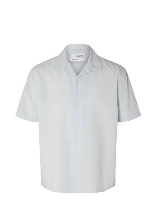 Slhrelaxnew-Linen Shirt Ss Resort Selected Homme Blue