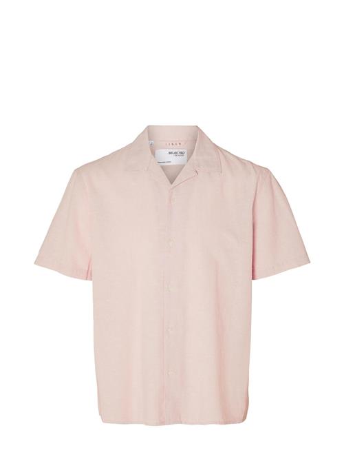 Selected Homme Slhrelaxnew-Linen Shirt Ss Resort Selected Homme Pink