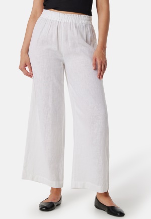 Se ONLY Onltokyo  Linen Blend Pant Bright White L/30 ved Bubbleroom