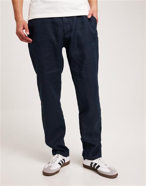 Gant Relaxed Linen Ds Pants Hørbukser Blå