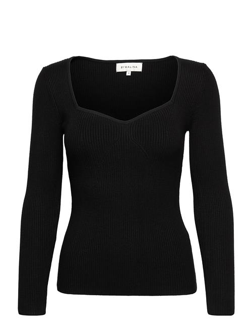 Se Malina Tulip Ribbed Knitted Top Malina Black ved Booztlet