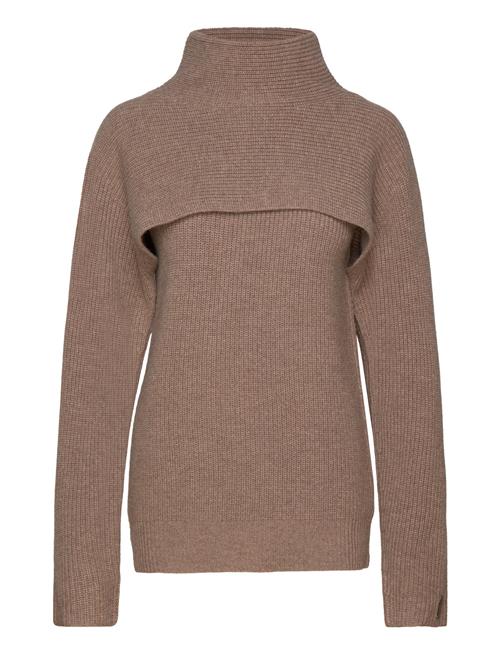 Se Calvin Klein Recycled Wool Overlay Sweater Calvin Klein Brown ved Booztlet