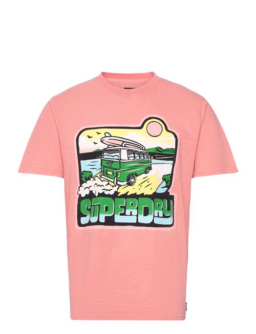 Neon Travel Graphic Loose Tee Superdry Pink